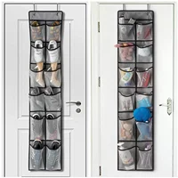 Hanging shoe rack organizer Over the Door Shoe Organizer 12/14 Large Breathable Mesh Pockets slippers organizer shoe storage 2