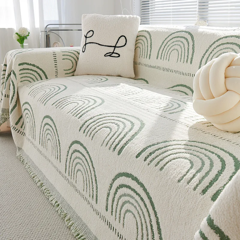 Nordic Tassel Throw Blanket Full Four Season Cotton Sofa Cover Towel Dust Anti-cat Scratch Protection Covers Sofa Blanket Carpet 2