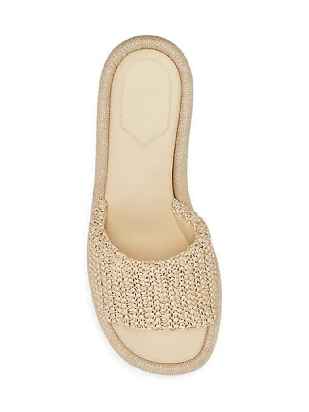 Women's Shoes Pale Yellow Raffia Slides Beige Brand Vipol 9992307102052