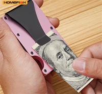 HOMEFISH Wallet For Men Minimalist Slim RFID Credit Card Holder & Money Clip Scratch Resistant Aluminum Card Holder Case 4