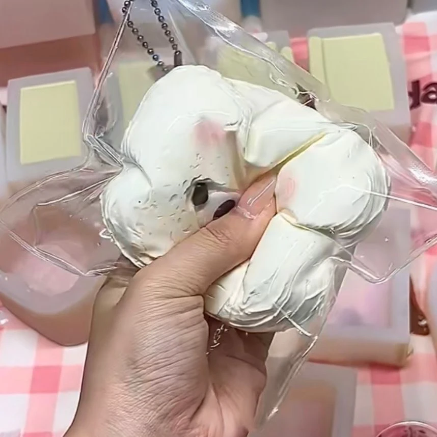 Food ade Silicone Slow Rebound Toy Easy Bear Yogurt Cake Squeezable Str Relief Super Thi Cement Sensation Toy for Stud...