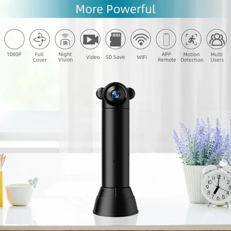 미니 카메라 와이파이 1080P 앱 원격 보기 260 ° 보안 보호 네트워크 무선 USB 캠코더, 휴대폰  안전 모니터
