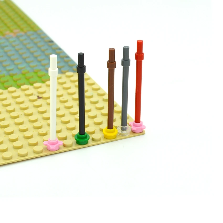 100PCS MOC Assembles Particles Bricks Bar 6L Stop Ring Building Blocks Parts