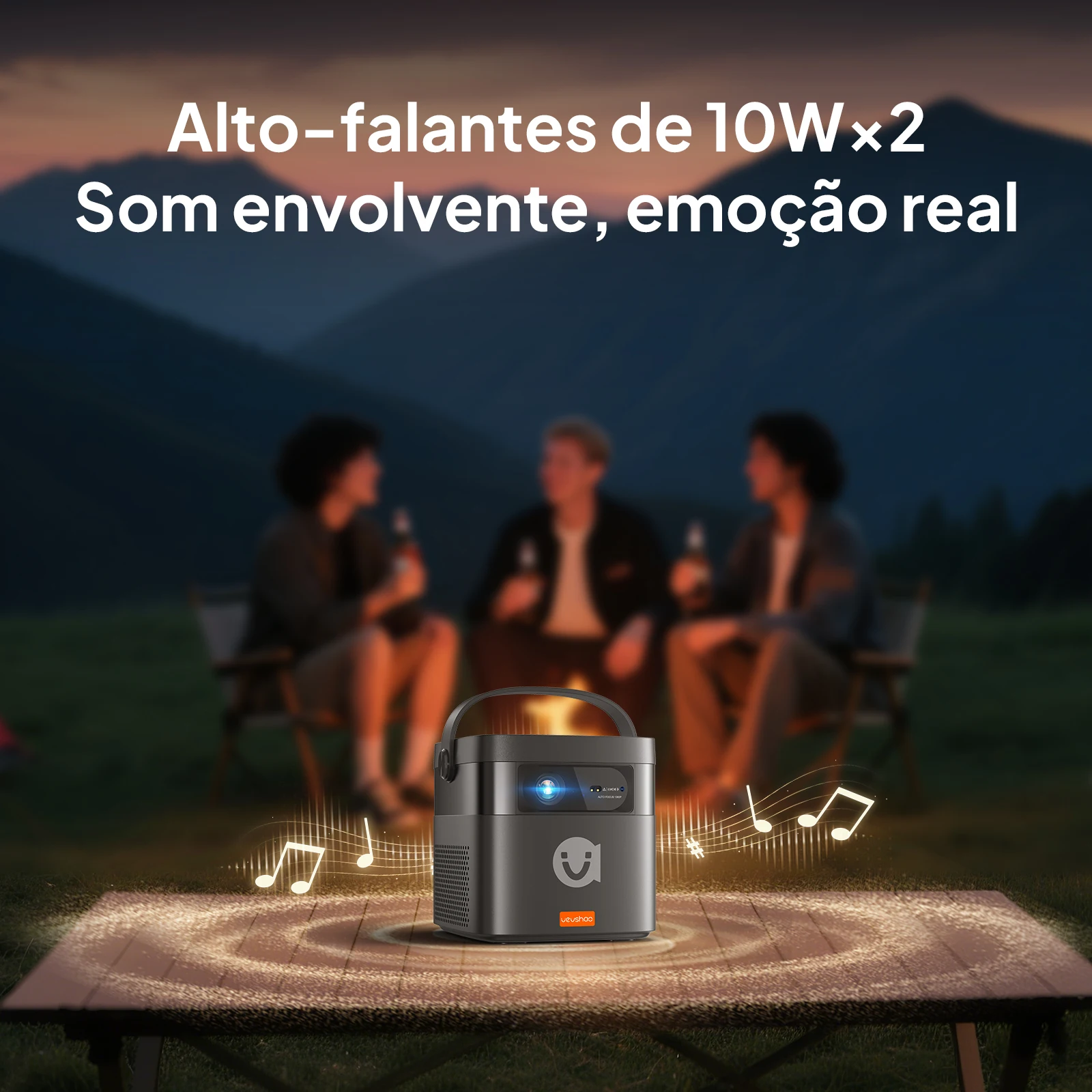 VEVSHAO Projetor V50, mini projetor DLP LED portátil 3D 4K HD WiFi 1080P para cinema em casa com bateria de 15000mAh - Image 3