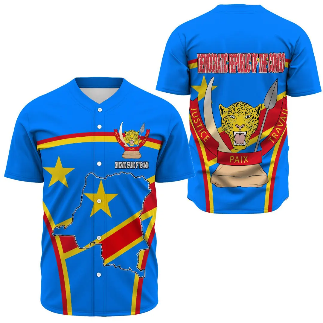 

Men's and Women's Clothing Africa Clothing - Democratic Republic Printed Crew Neck Short Sleeve Casual Sweatshirt