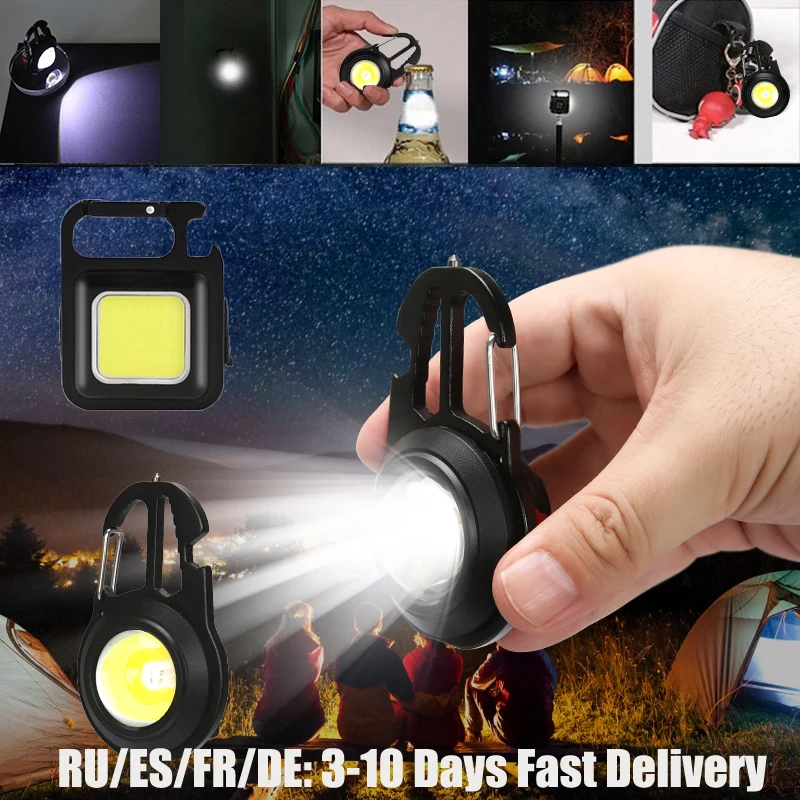 

Portable Mini Flashlight Torch Led USB Rechargeable Keychain Light Magnet Flashlight Camping Fishing Lighting Emergency Lamps