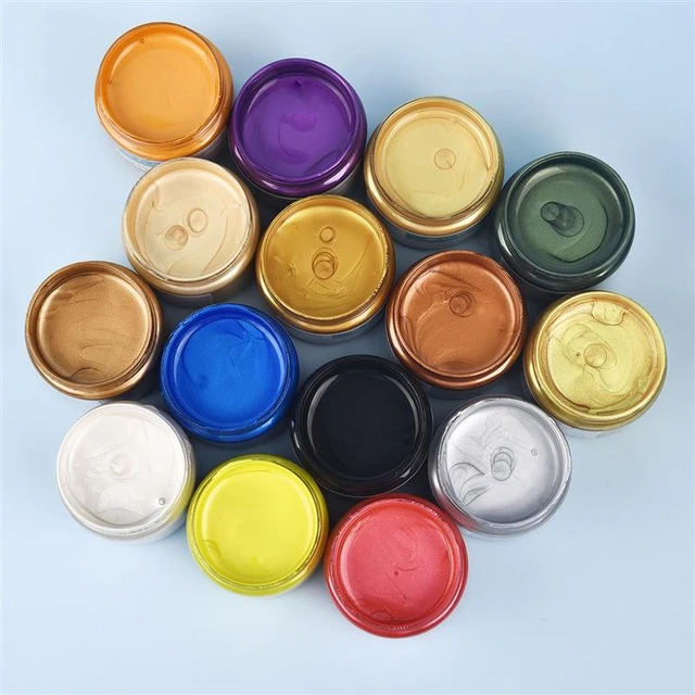 100ml Gold Acrylic Paint Metallic Color Pigment Waterproof Gypsum Toys  Statuary Coloring DIY Textile Painting Graffiti