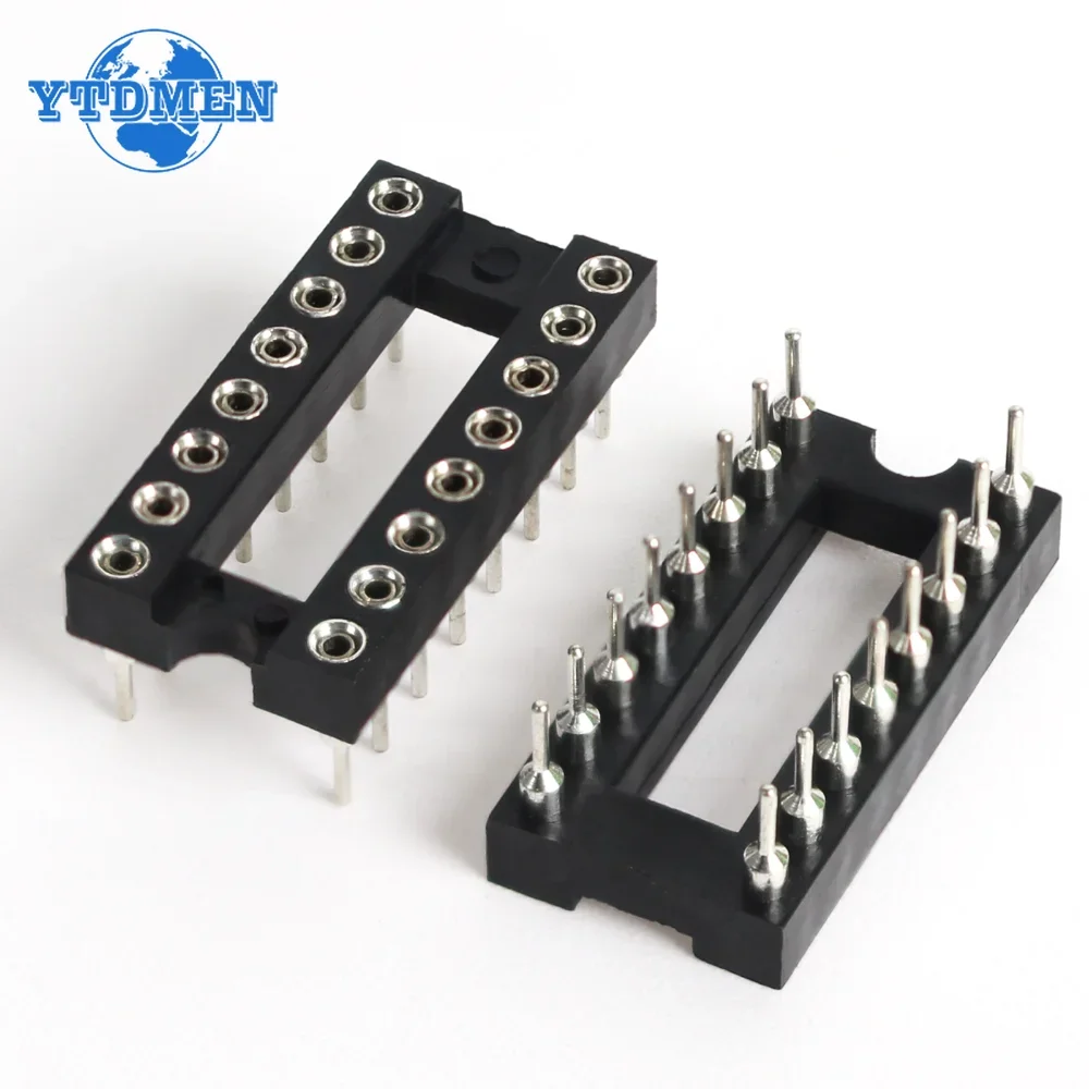10PCS IC Sockets DIP6 DIP8 DIP14 DIP16 DIP18 DIP20 DIP24 DIP28 Pins Round Hole 2.54 PCB Connector DIP Socket 6 8 16 18 20 28 Pin