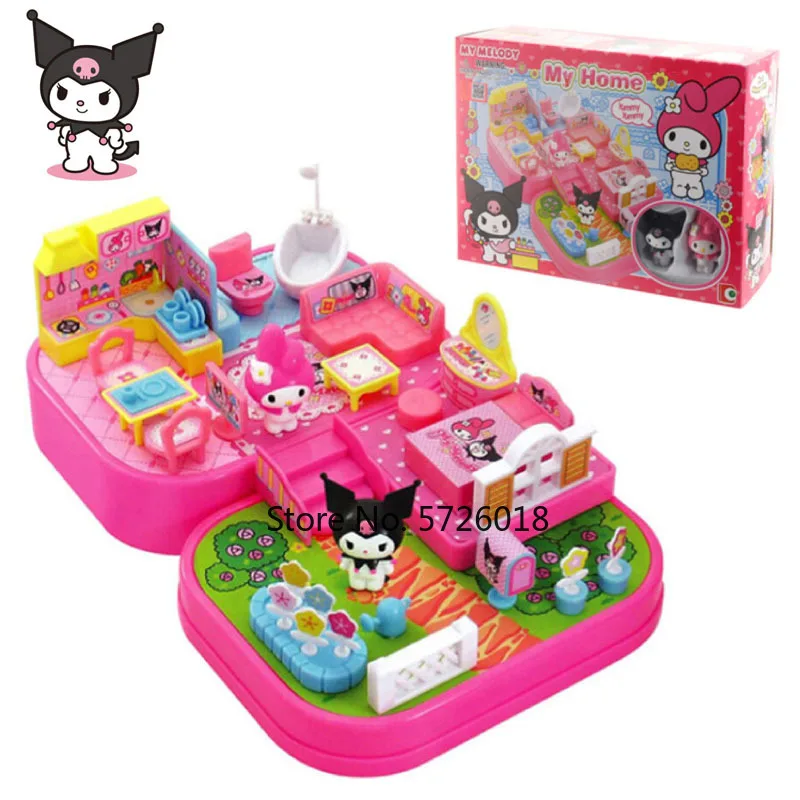 Новинка Kawaii Kuromi My Melody игрушка кукла Hello Kitty мультфильм милый угол домашний