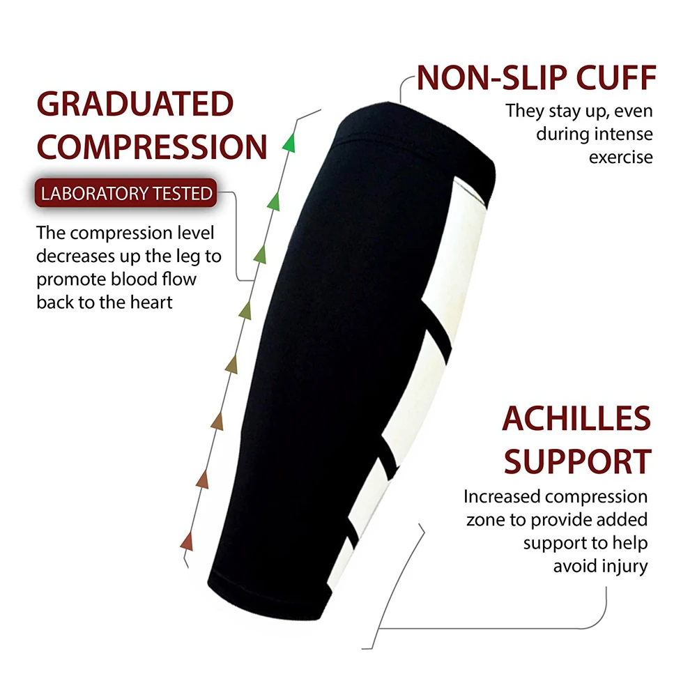 1Piece Sports Calf Compression Sleeve Anti-UV Leg Guard Pain Relief Shin Protector Running Cycling Basketball Volleyball Tennis
