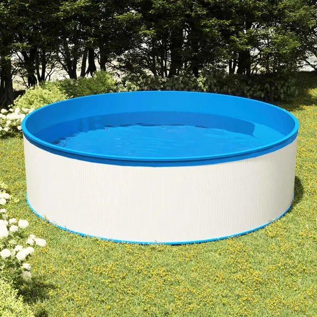 Piscine familiale hors sol avec skimmer surélevé et pompe intégrée – structure en acier et revêtement en PVC – facile à installer et à entretenir 1
