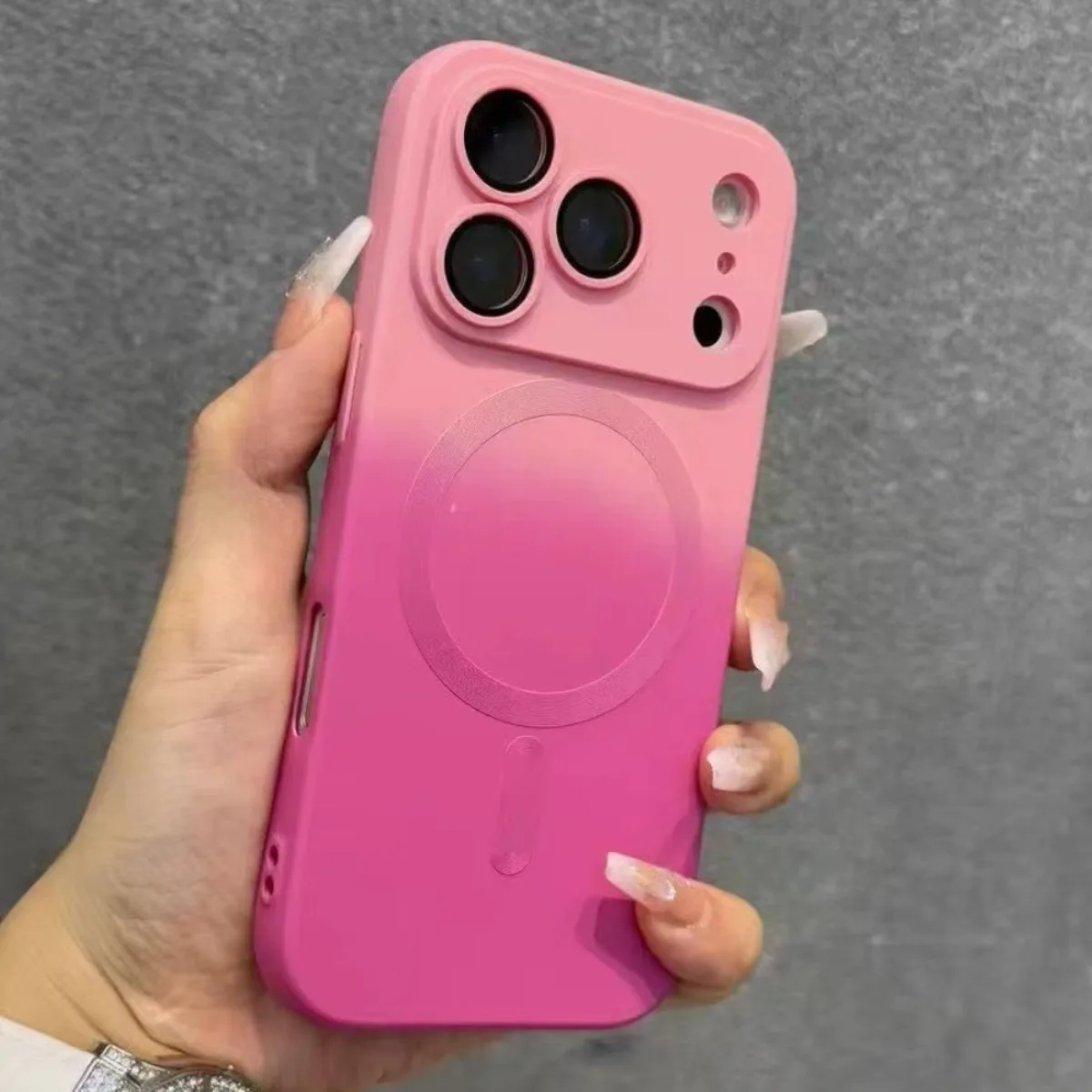 Silicone Soft Gradient Magnetic Phone Case - Slim & Protective Design