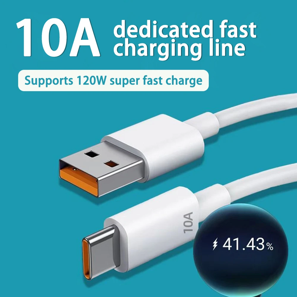 

120W 10A USB Type C USB Cable Super Fast Charing Line for Xiaomi Samsung Huawei Honor Quick Charge USB C Cables Data Cord