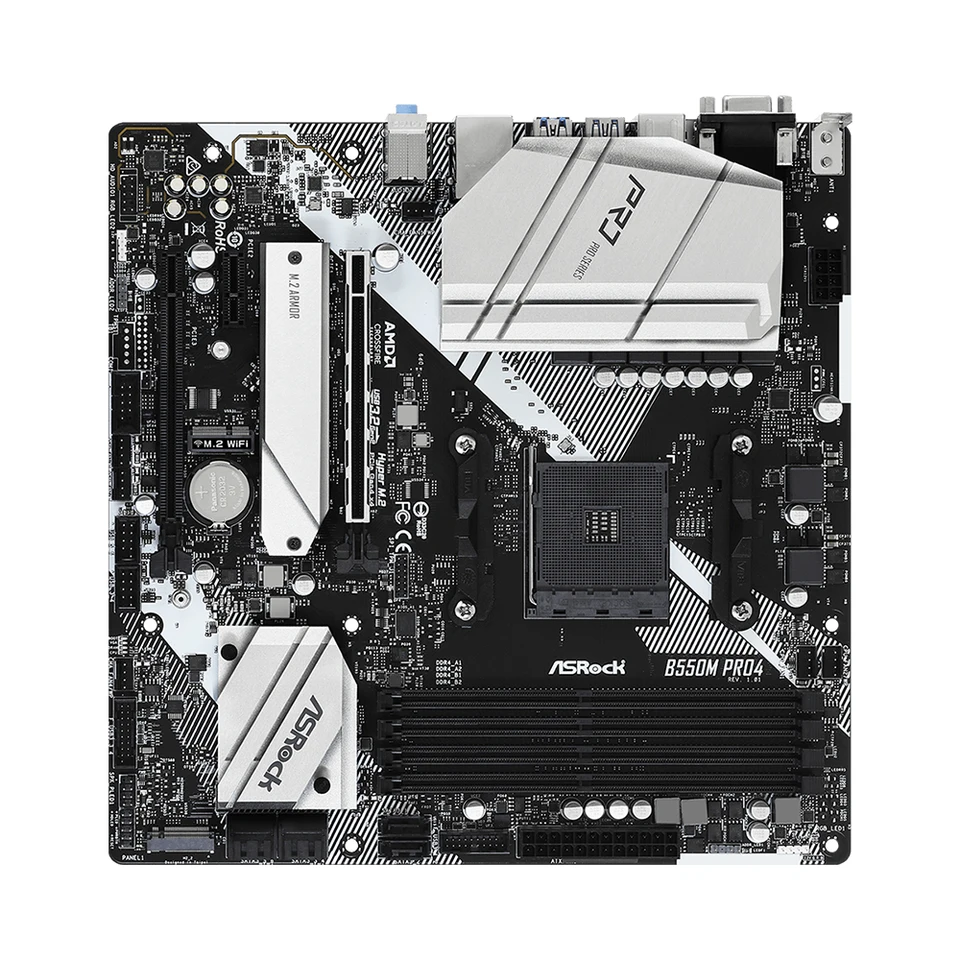 ASRock B550M PRO4 Motherboard AMD B550 4xDDR4 HDMI Dual SATA 6 M.2