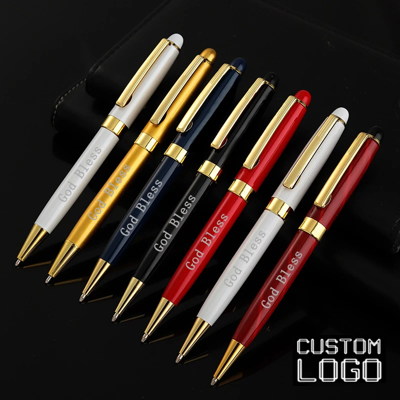 Personalized Engraving Logo Multicolor Metal Ball Point Pen Business Advertising Annual Meeting Gifts School Office Stationery