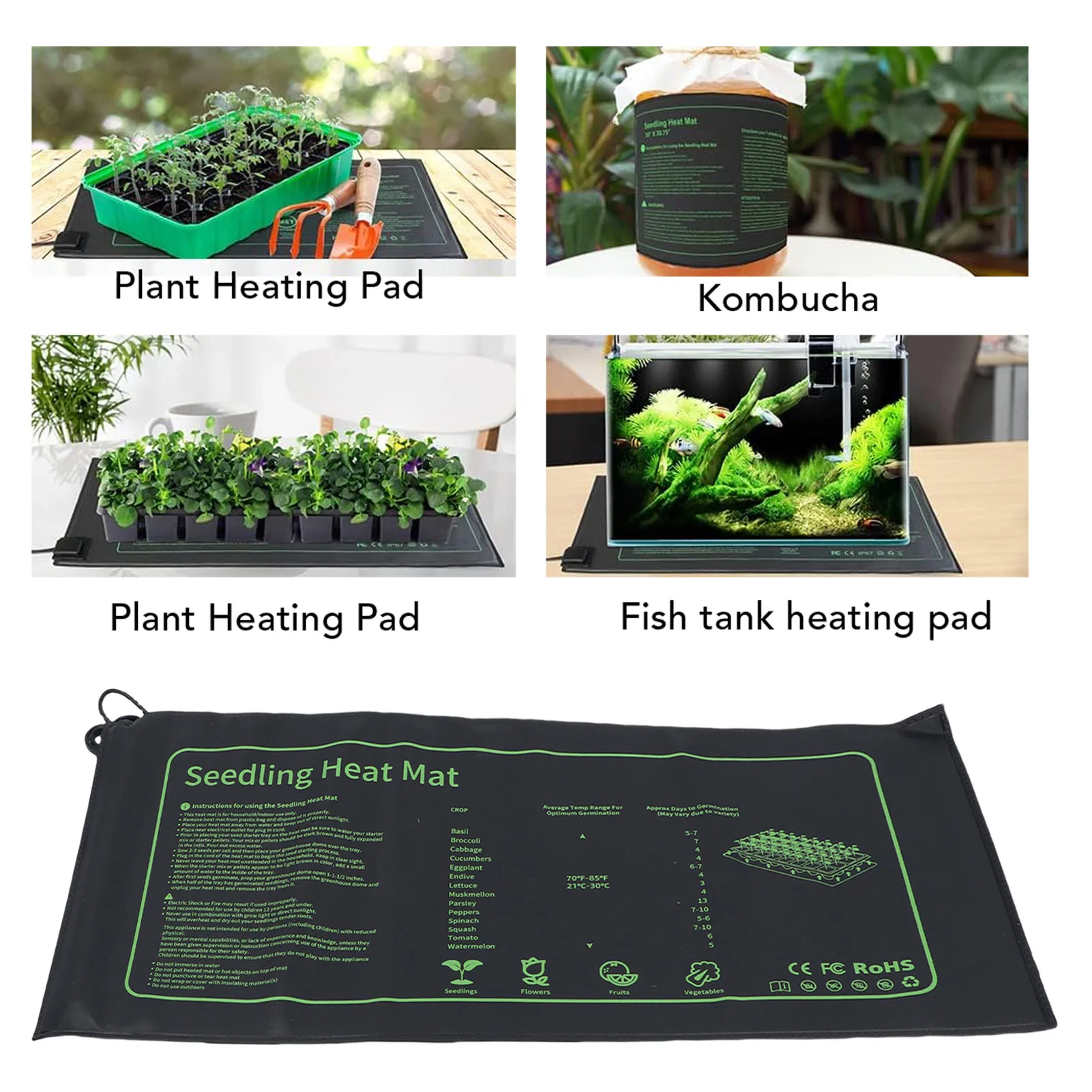 Plant Heat Mat - Warm Hydroponic Heating Pad for Greenhouse and Germination