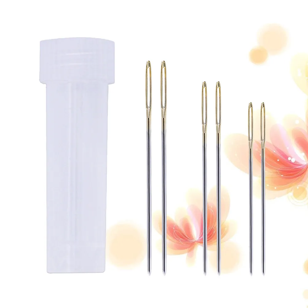 7Pcs 무딘 바늘 스테인레스 스틸 대형 아이 스티칭 바늘 세트 뜨개질 크로셰 크로스 스티치 바느질 실 공예용