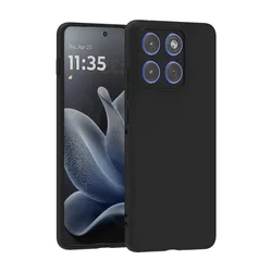 Enhanced Black Matte Soft Silicon Back Cover - Full Protective Case for edge 60 Pro (Black)