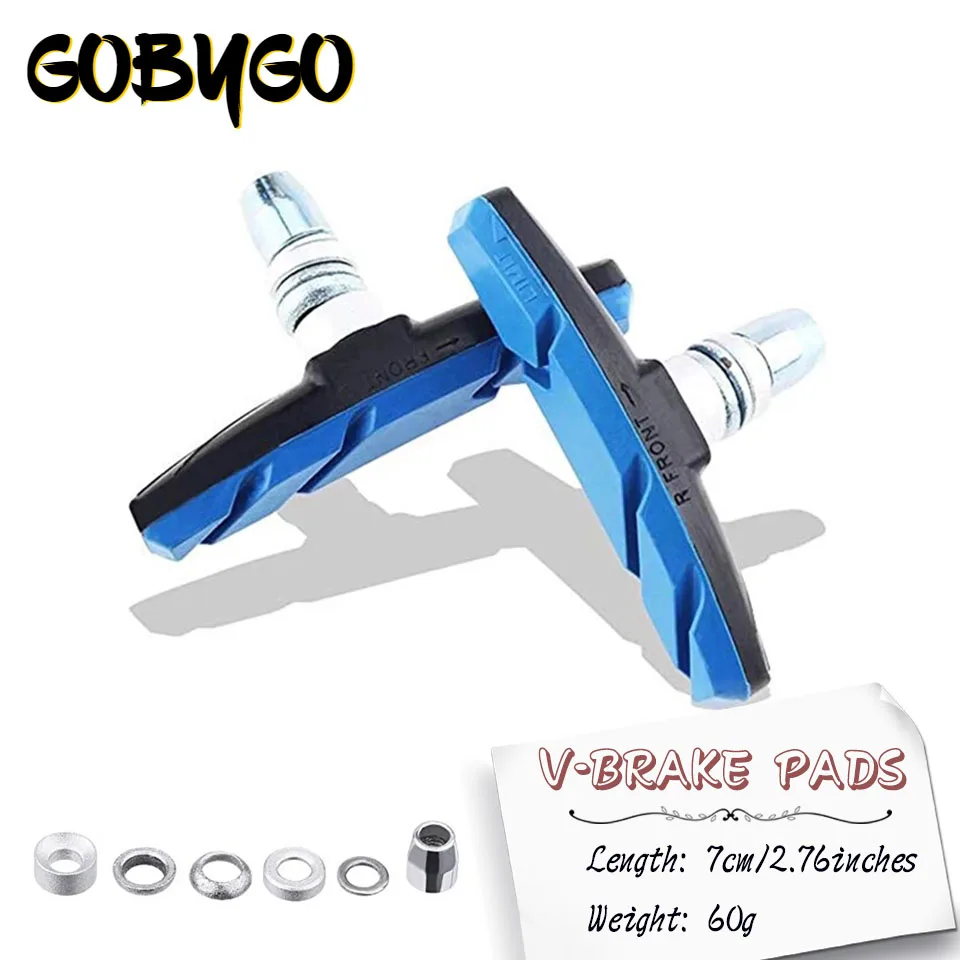 2PCS Bicycle mountain brake V-brake pads with mud trough silent bicycle brake pads road bike rubber sheet Replaceabl brake pads bike brake pads