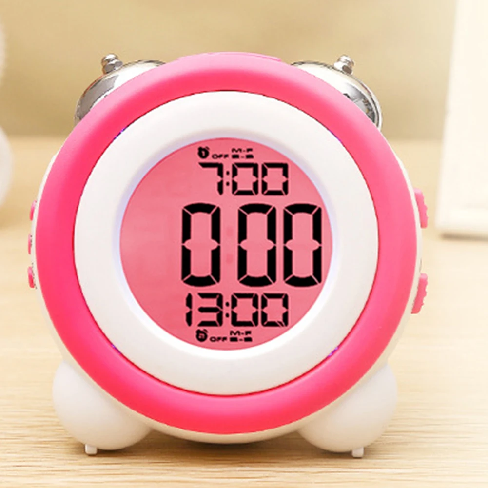 

Alarm Clock LED Display Stylish Stainless Steel Bell Alarm Clock Temperature Construction Design Touch Of Elegance