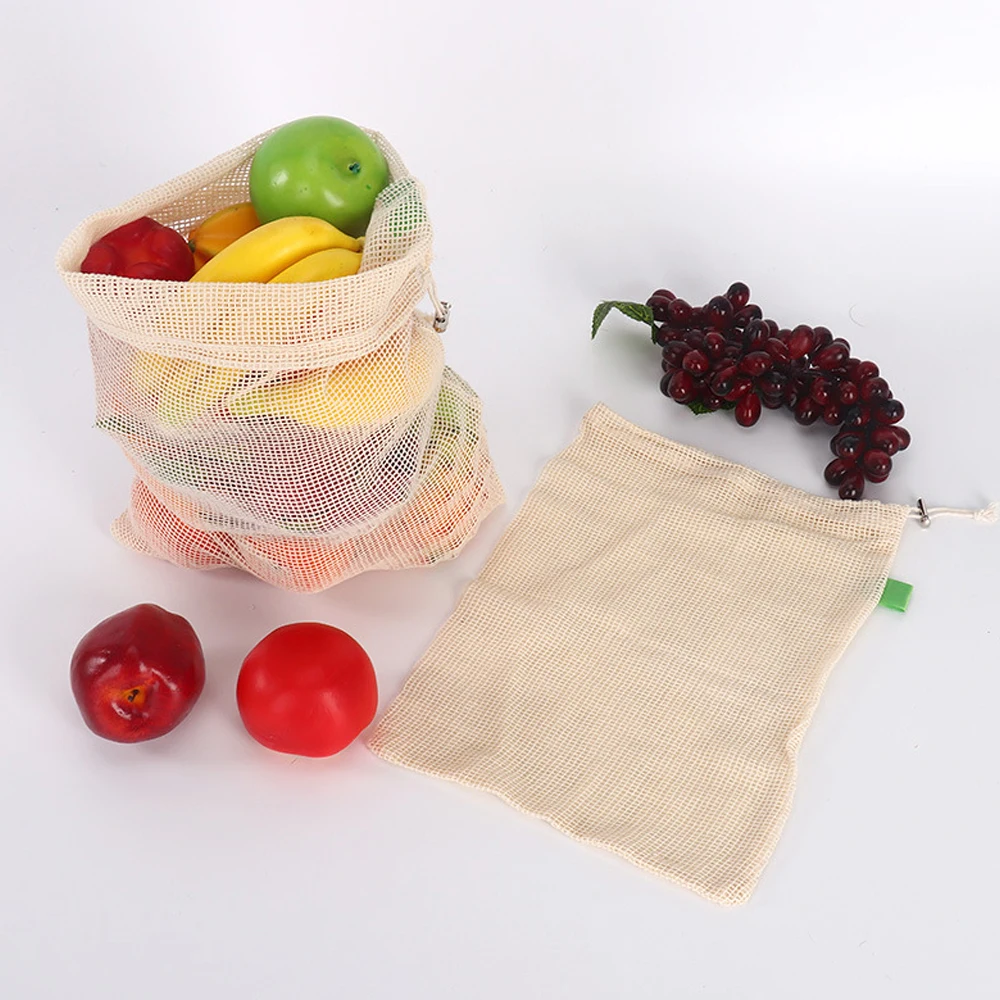 Eco-Friendly Reusable Cotton Mesh Produce Bags