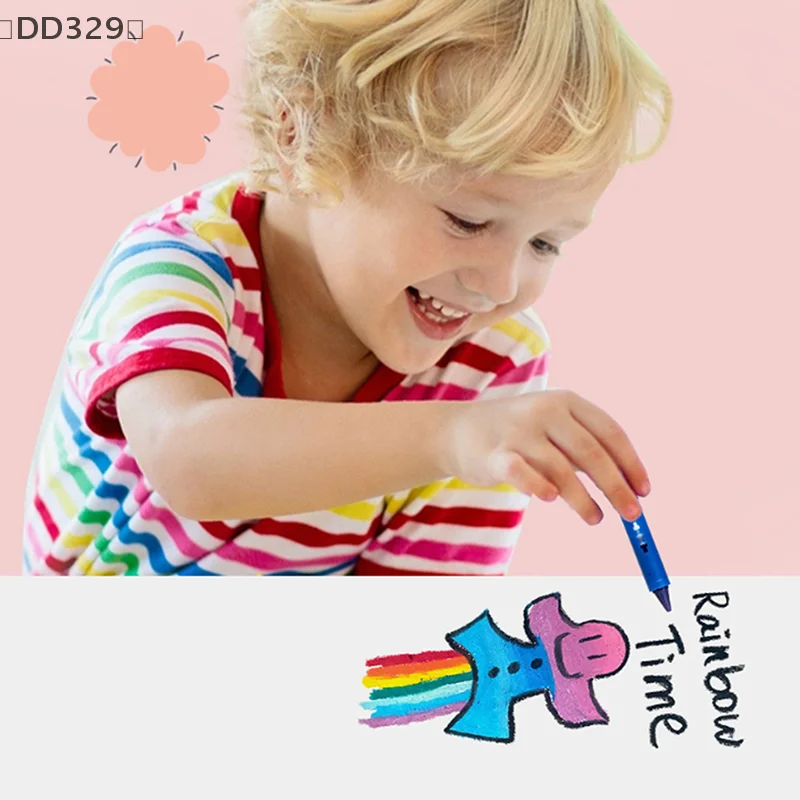 〔DD329〕6Pcs Washable Bath Crayons, Colorful Drawing Crayons for Kids, Easy Clean, Fun Art Toy, Graffiti Bathroom Crayon - 6