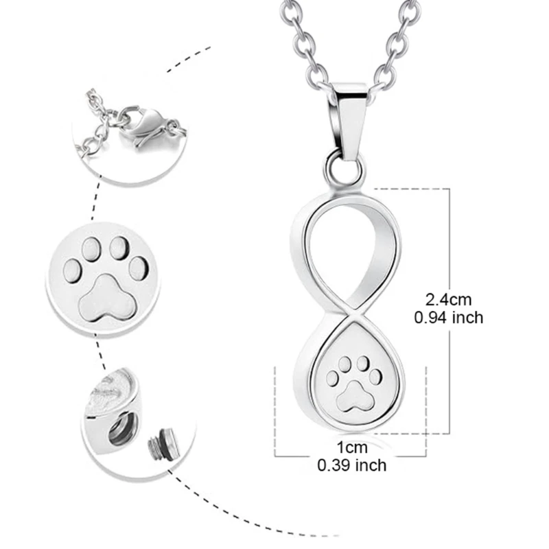 Pet Ashes Necklace Locket Necklace for Animal Pet Mom Locket for Ashes/Hair