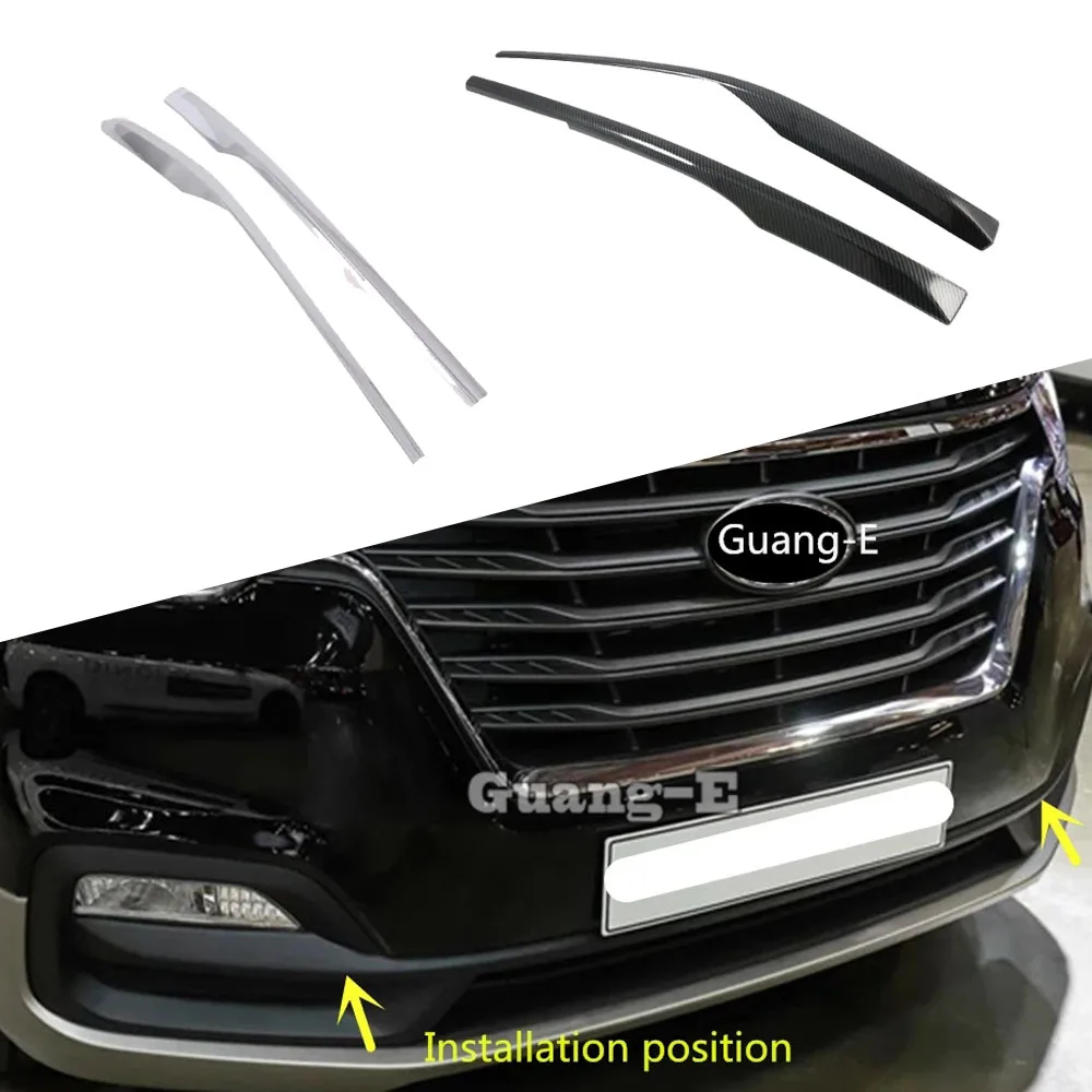

For Hyundai Starex H-1 H1 2018 2019 2020 2021 2022 Car ABS Plastic Trim Front Upper Grid Grill Grille License Plate Frame 2PCs