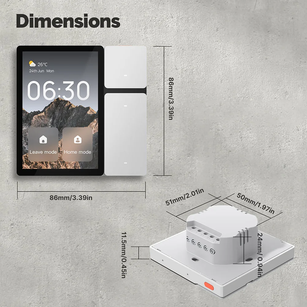3.5In WiFi Smart Center Control Panel Scene Panel IR Remote Control Multi-functional LCD Touch Screen Wall Switch