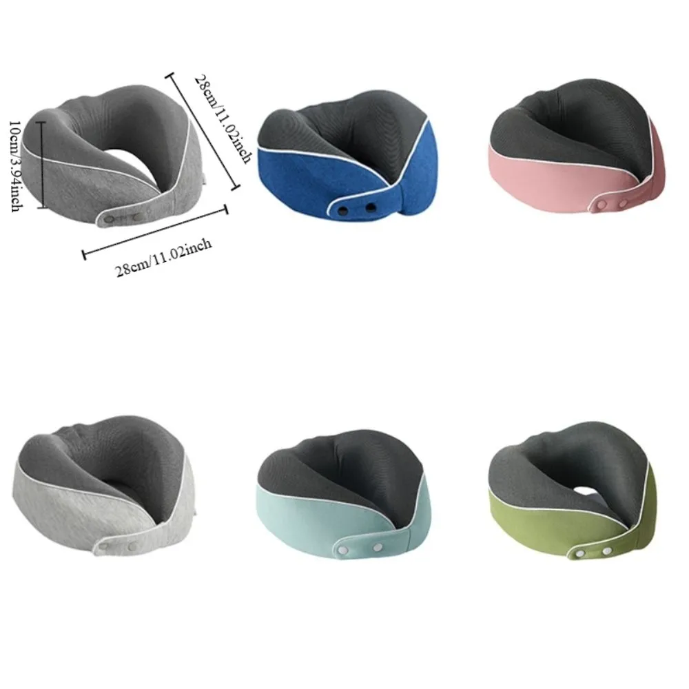 Neck Support Breathable Fabric U-shaped Pillow Foldable Slow Rebound Travel Pillow With Storage Bag Headrest Train