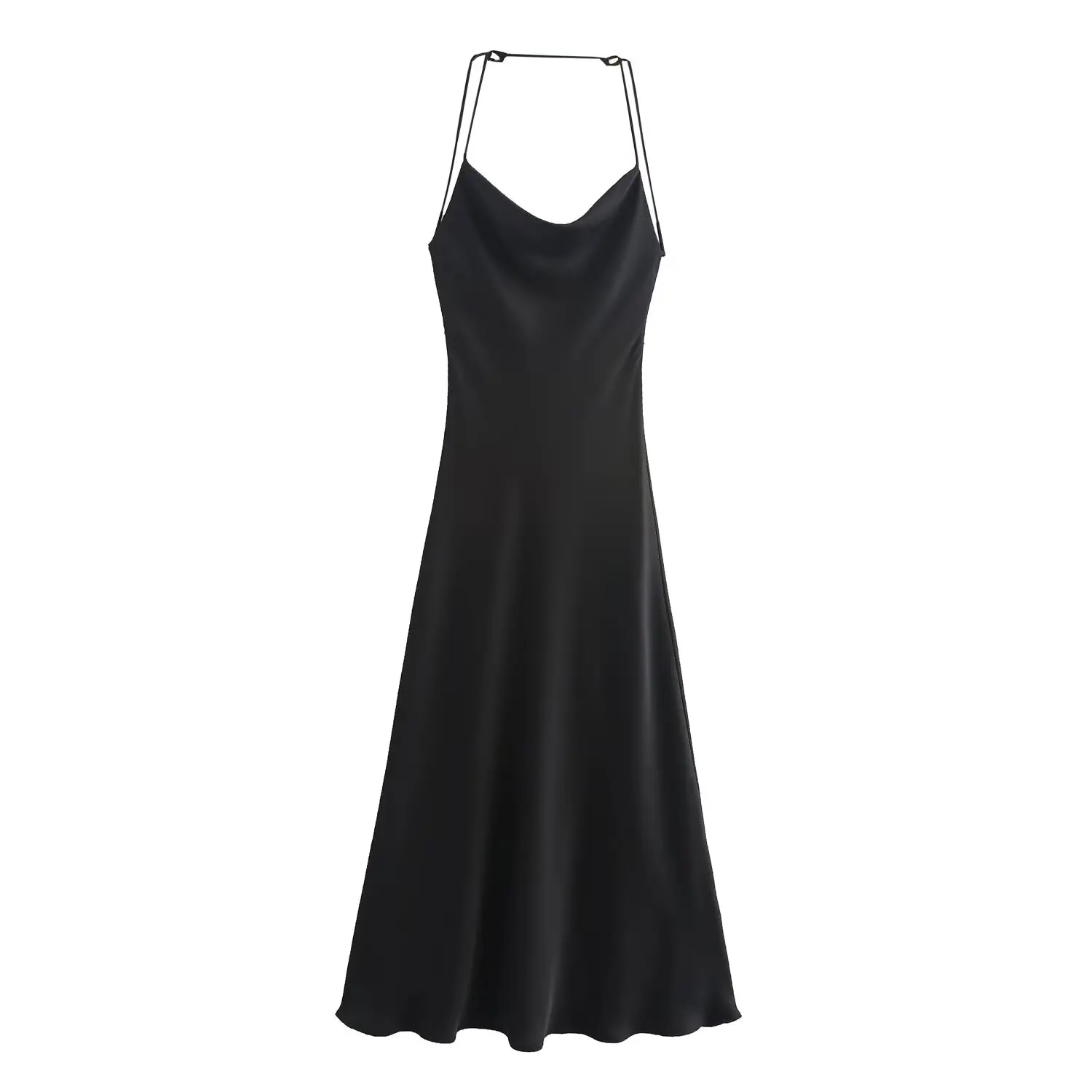 TAOP&ZA Women's 2025 Spring New Sexy Backless Slim Satin Lingerie Dress 8937361 6