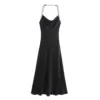 TAOP&ZA Women's 2025 Spring New Sexy Backless Slim Satin Lingerie Dress 8937361 6