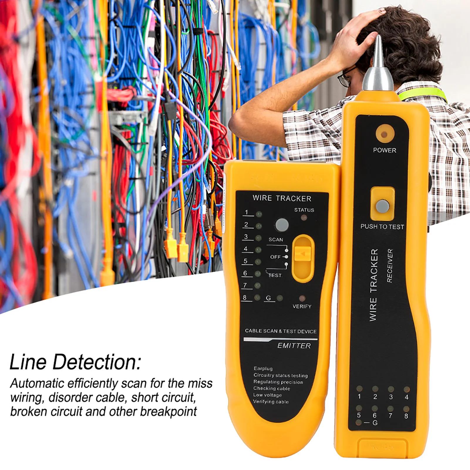 Cable Detector Cable Tester Handheld Rapid LAN Tester Line Finder Wire Diagnose Tool