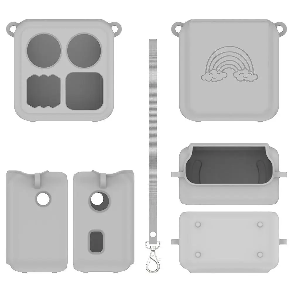 Silicone Protective Case with Lanyard and Card Slot - Dustproof and Shockproof Portable Storage Sleeve