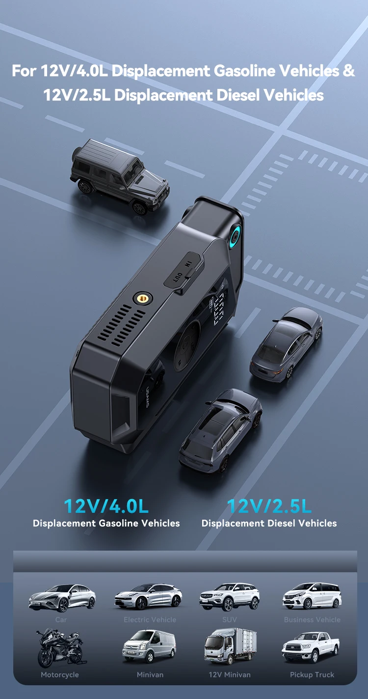USAMS ZB287 2 in 1 8000MAH Car Jump Starter