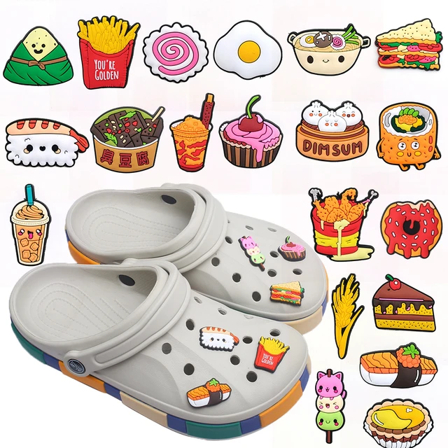 Cute Fries Pizza Dessert Shoe Charms Funny Cartoon Buckle Decorations Fit  Clog Women's Croc Pins Accessories Adult Children Gift - AliExpress