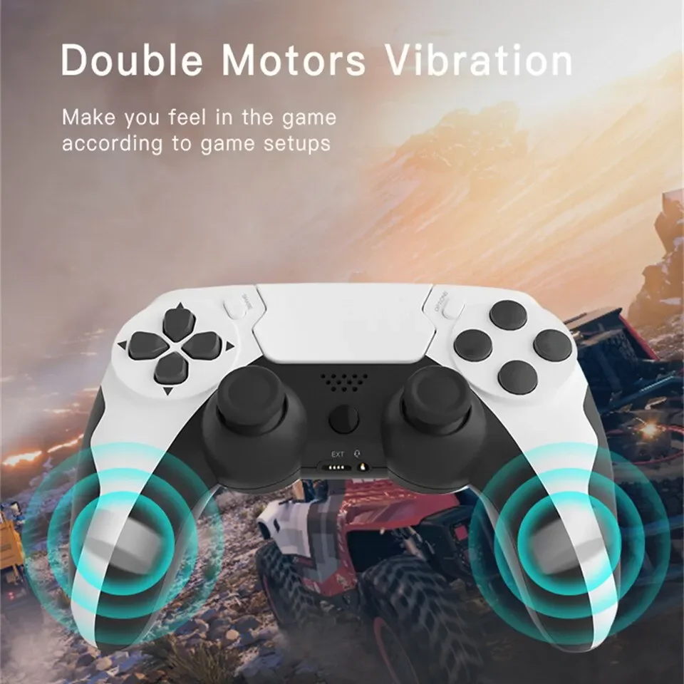 GAMINJA P48 Wireless Gamepad with Six Axis Gyroscope Game Controller For PS4 PS3 Console Wins 7 8 10 Dual Vibration PC Joystick - 5