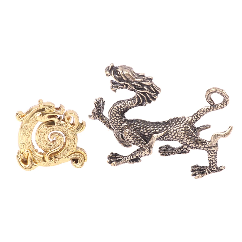 

Brass Zodiac Dragon Ornaments Figurines Miniatures Lucky Beast 3D Statue Desktop Decorations Crafts Accessories Home Decors