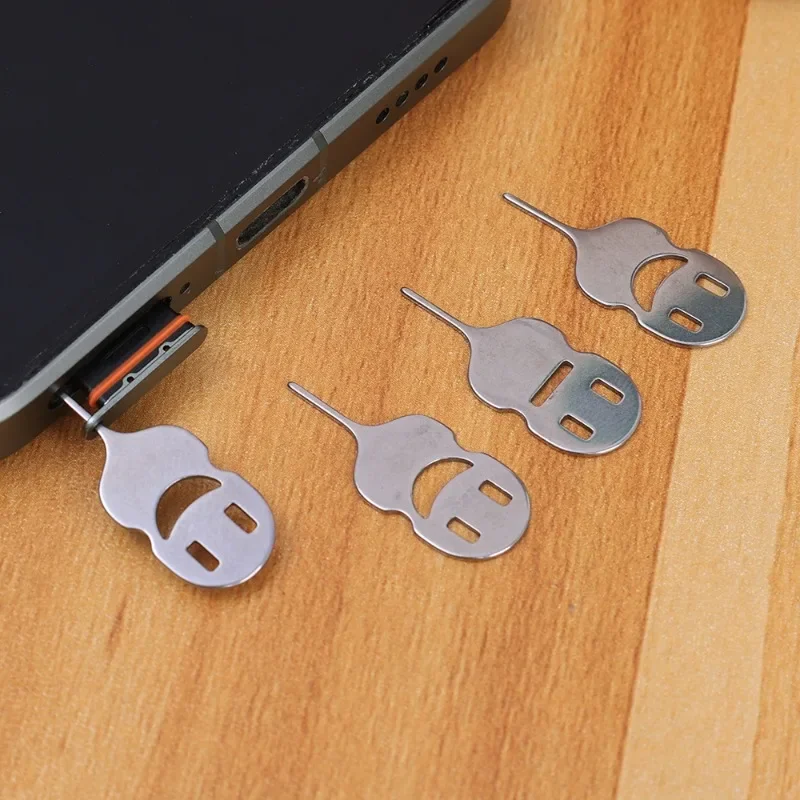 2Pcs Funny Anti-Lost SIM Card Pin Storage Case Universal Ejecting Removal Needle Phone Sim Tray Holder For Apple iPhone Samsung SimCard Tray Pin