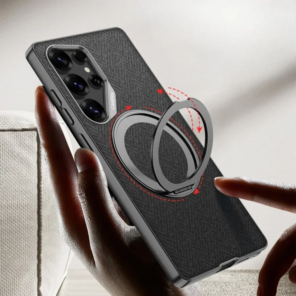 360° Rotating Ring Bracket Holder Phone Case with PU Leather Protective Shockproof Cover