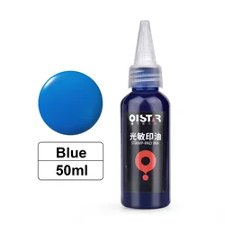 Vibrant 12 - Color Photosensitive Printing Ink Set - 50ml Bottles for Official Stamps & Office Use (Blue)