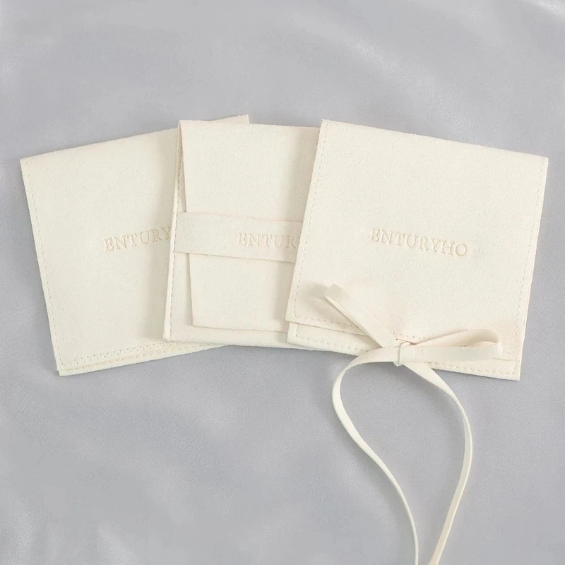 

Wholesale 500pcs/lot Jewelry Pouches Suede Microfiber Small Jewelry Bags Custom Logo Printed Custom Necklace Earrings Packaging
