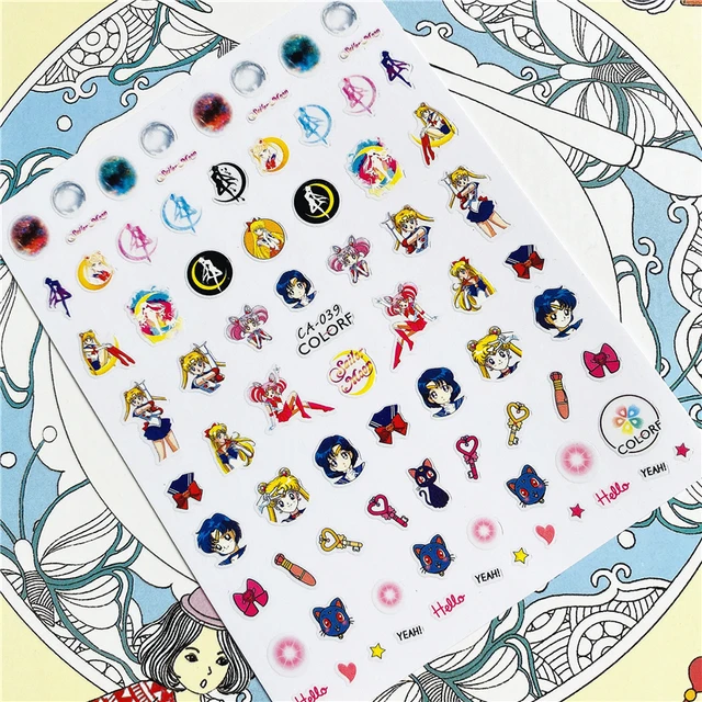 TSC-119 TSC-282 TSC-130  Japanese hot blooded anime 3D Back glue Nail Art Stickers Decals Sliders Nail ornament decoration CA-039