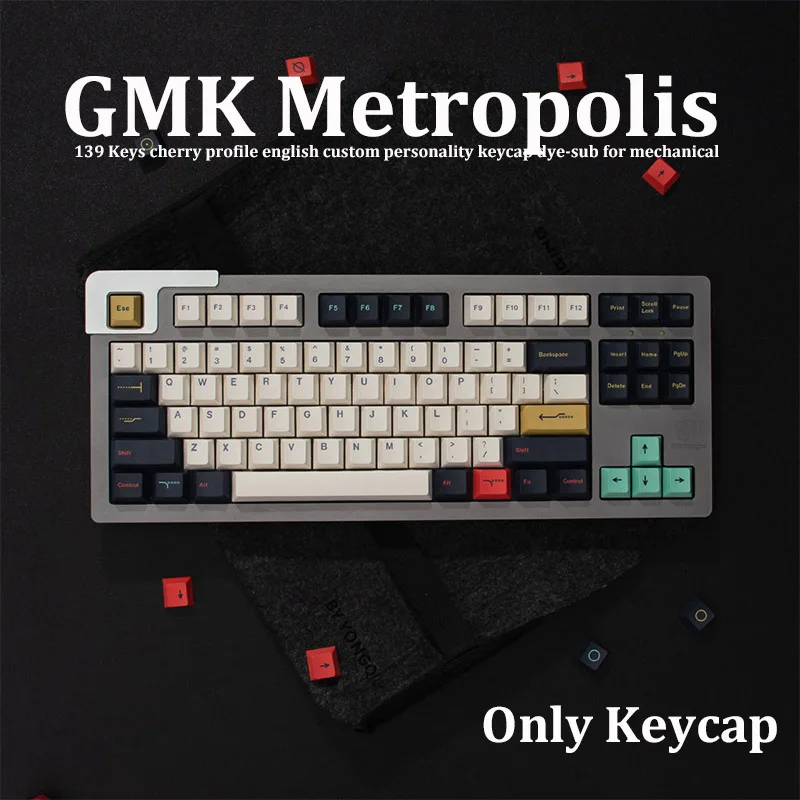Teclado Mecânico Keycaps Teclado Mecânico Gmk Metnecneca 139 Chaves Cherry Keycap Dye-sub Inglês Personalidade Personalizada 61 64 68 75 84 84 96 96
