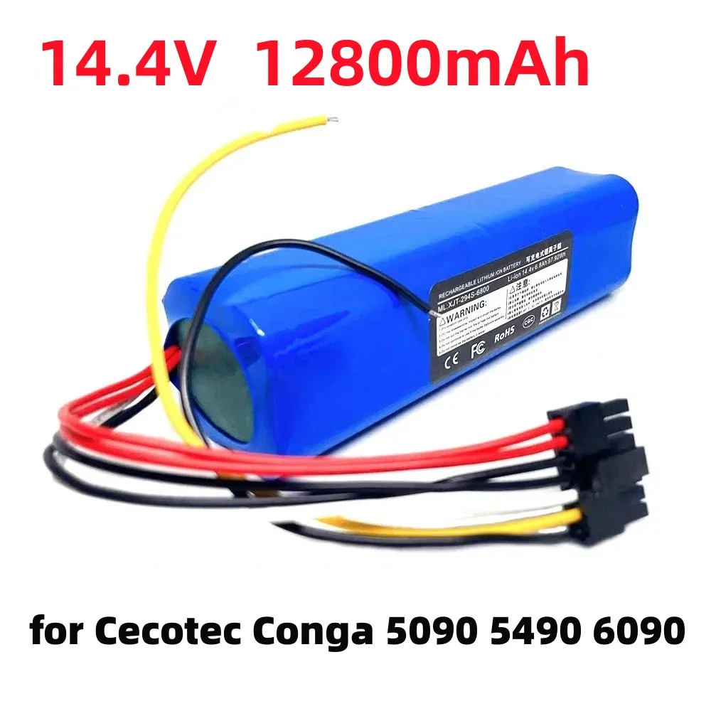 

NEW 14.4V 6800mAh 12800mAh INR18650 MH1-4S2P-300S Robot 18650 Battery for Cecotec Conga 5090 5490 6090 Robotic Vacuum Cleaner
