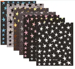 Rainbow Starburst Nail Art Stickers: Holographic Self - Adhesive Decals (MIX 7 COLOUR)