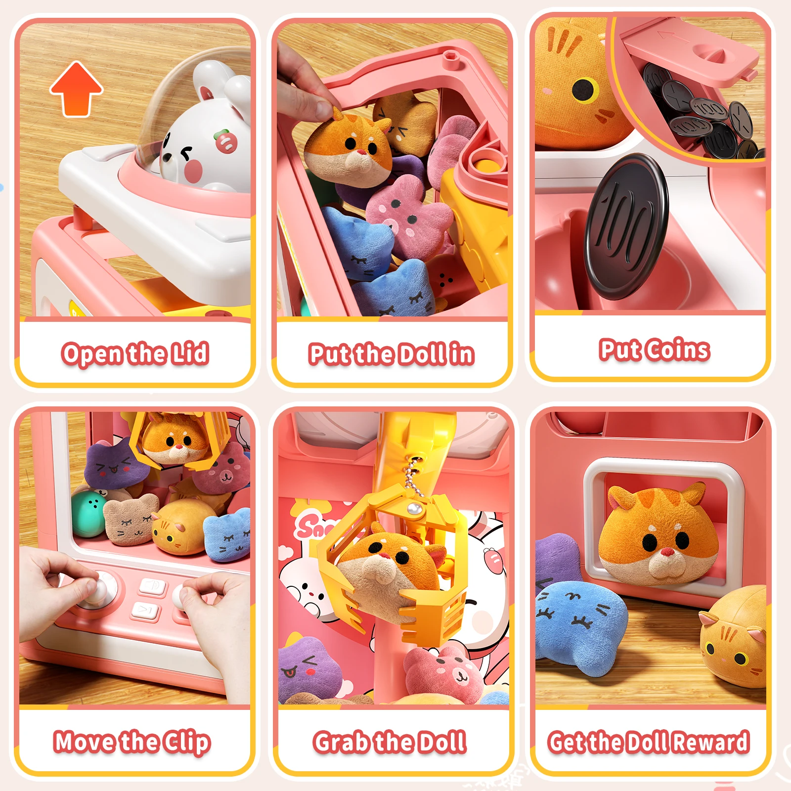New children's claw machine toy large household clip doll small egg twisting machine boys and girls toys 5