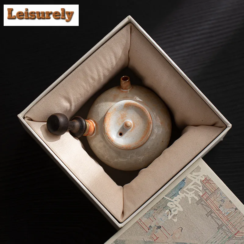 Shino Ware Side Handle Teapot Luxury Tea Infuser Pot Household Tea Maker Kettle With Ball Hole Tea Ceremony Supplies Decoration