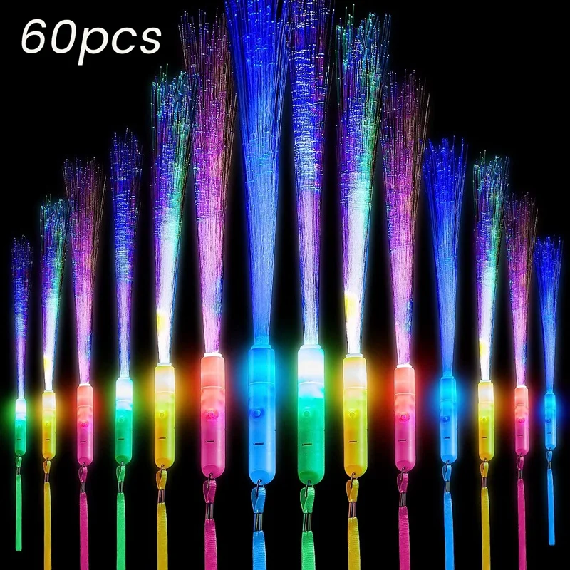 

60 PCS Glow Wands LED Light Up Flashing Sticks For Kids Birthday Party Wedding Halloween Christmas