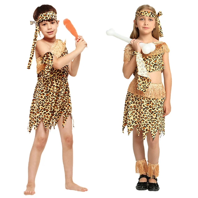 Disfraz indio de leopardo cazador para niños y niñas, disfraz de Cosplay,  vestido de fiesta de Halloween, nuevo - AliExpress